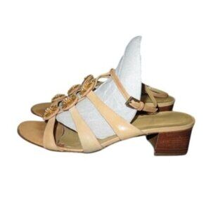 Valentino Garavani Gem Adorned Embellished Chunky Heel Ankle Strap Sandals 39 9